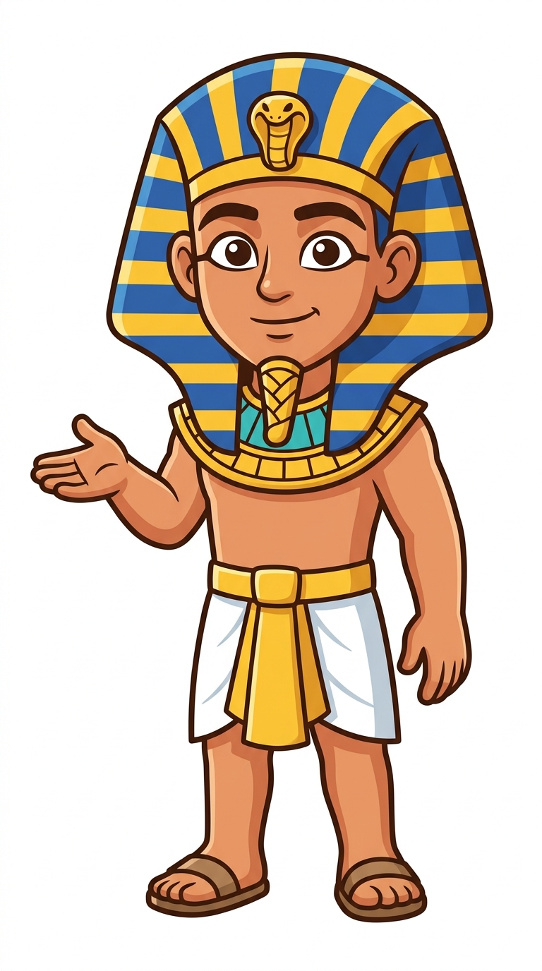 HonestStack's Pharaoh mascot — the show's animated Egyptian host